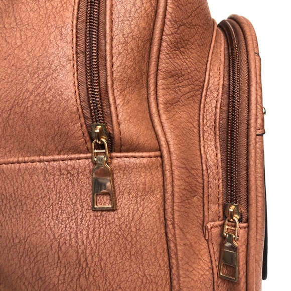 Fashion Backpack | Detailed Camel Vegan Leather - Picture 8 of 16